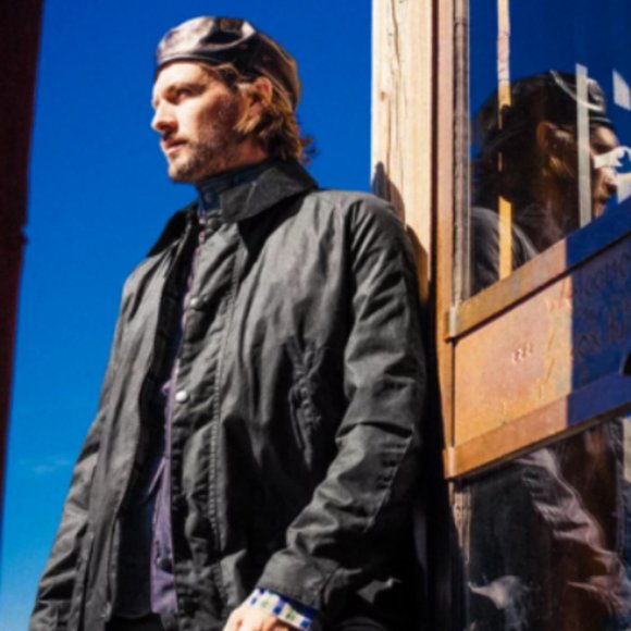 Black/ Tartan Red ~ BARBOUR ASHBY Wax Cotton Jacket British Style MSRP $425 - Picture 3 of 12